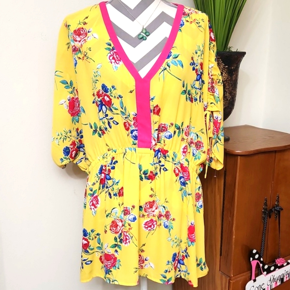 The Pioneer Woman Yellow Floral Blouse